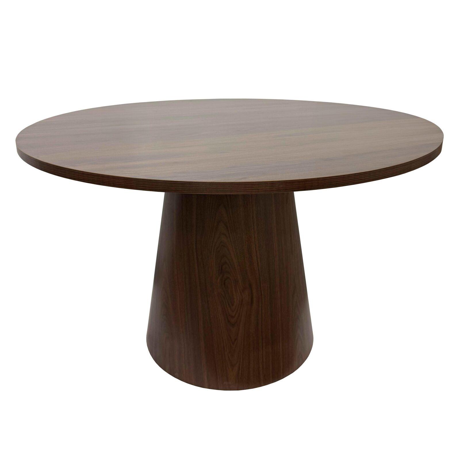 Mesa de comedor redonda efecto madera FSC® MIX para 4 personas