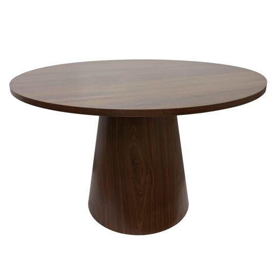 Mesa de comedor redonda efecto madera para 4 personas | Oviala