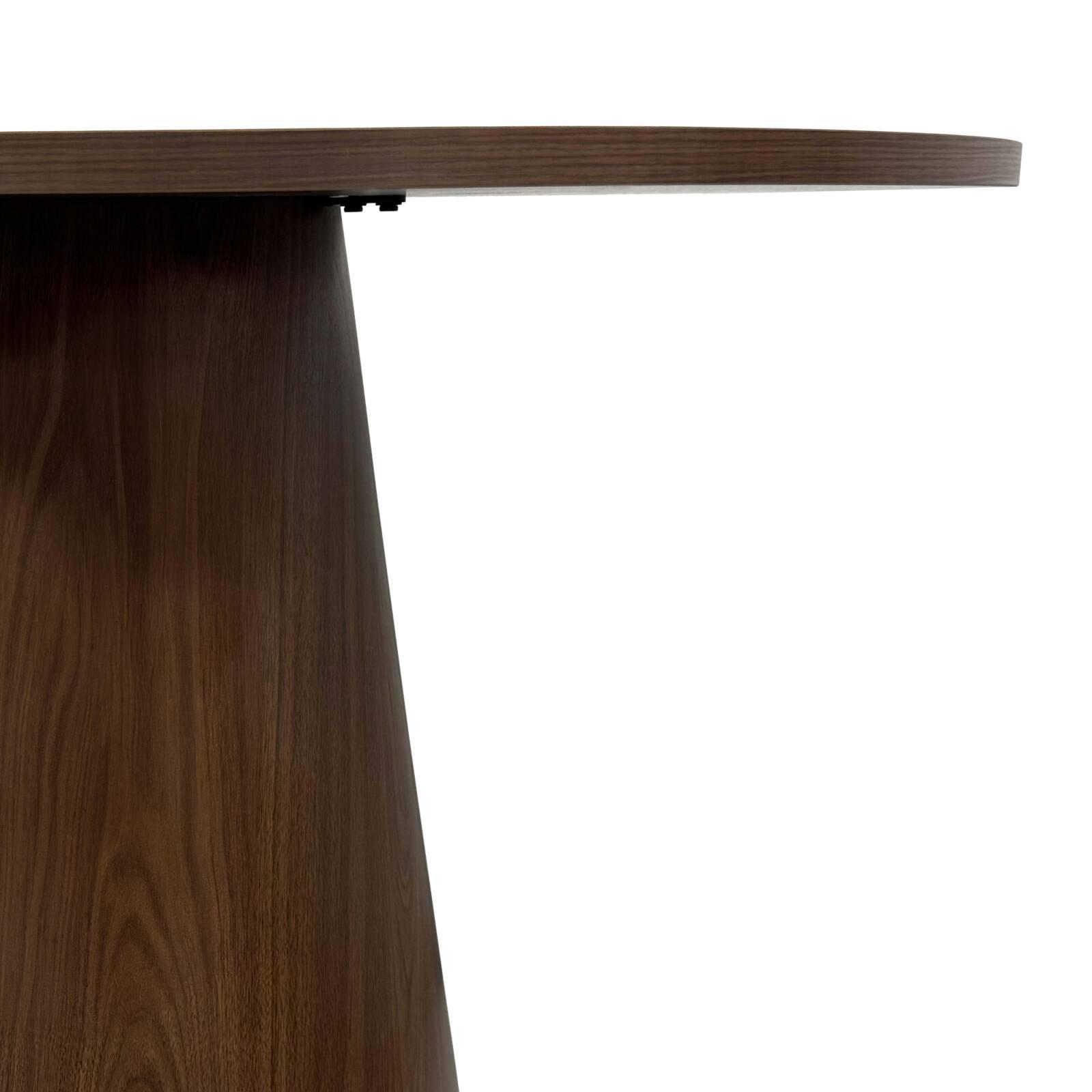Mesa de comedor redonda efecto madera FSC® MIX para 4 personas