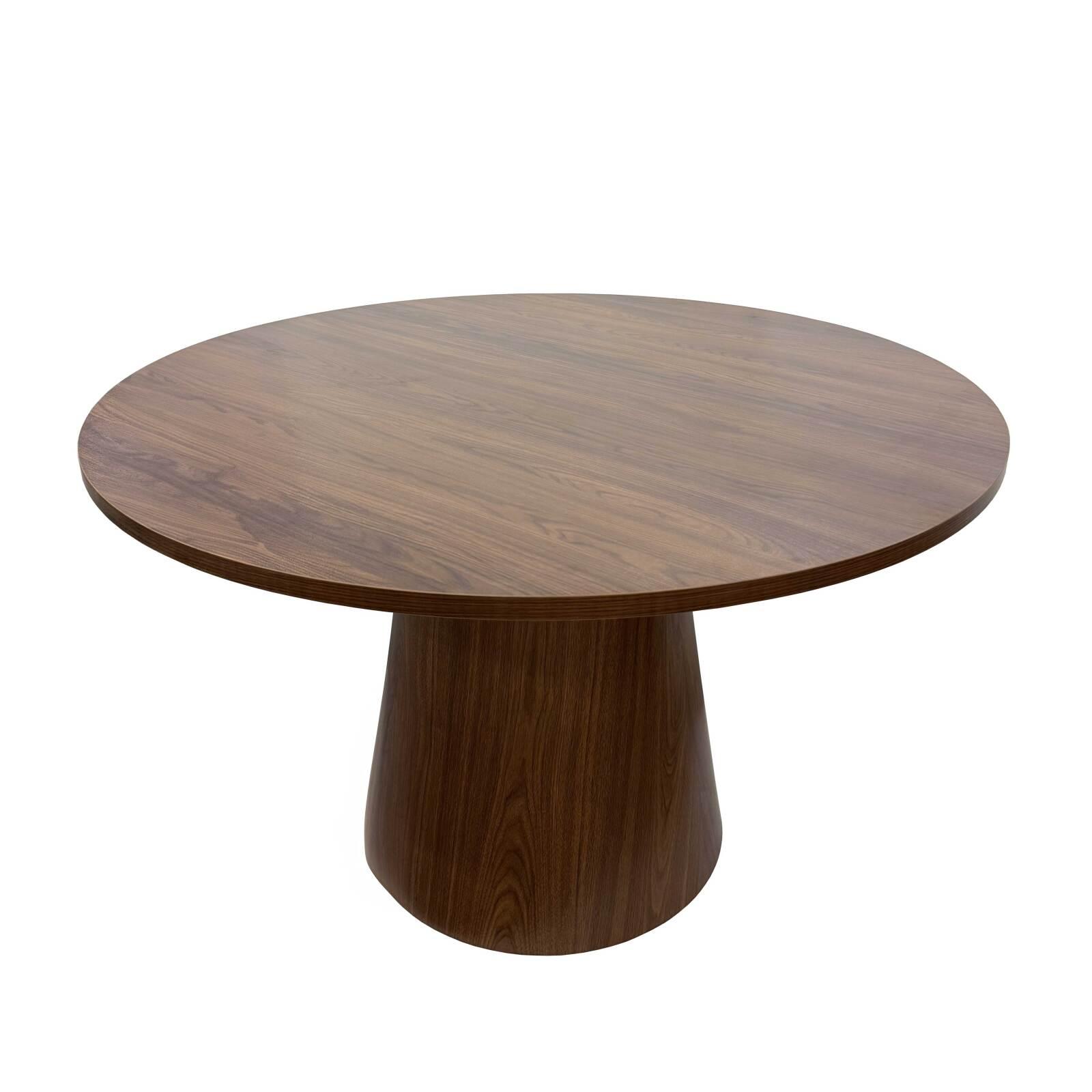 Mesa de comedor redonda efecto madera FSC® MIX para 4 personas