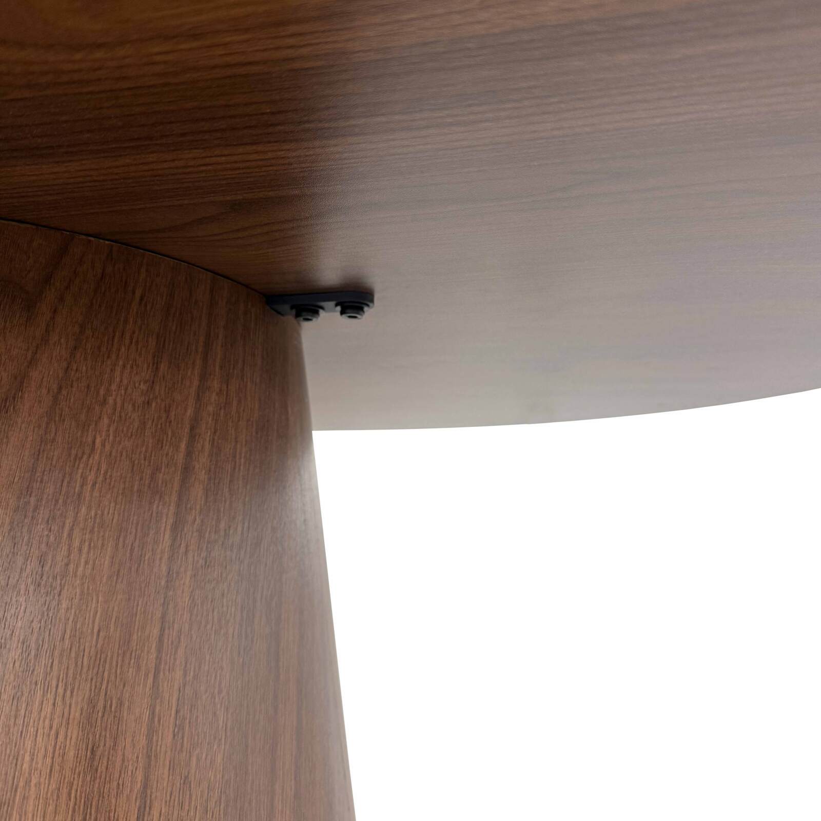 Mesa de comedor redonda efecto madera FSC® MIX para 4 personas