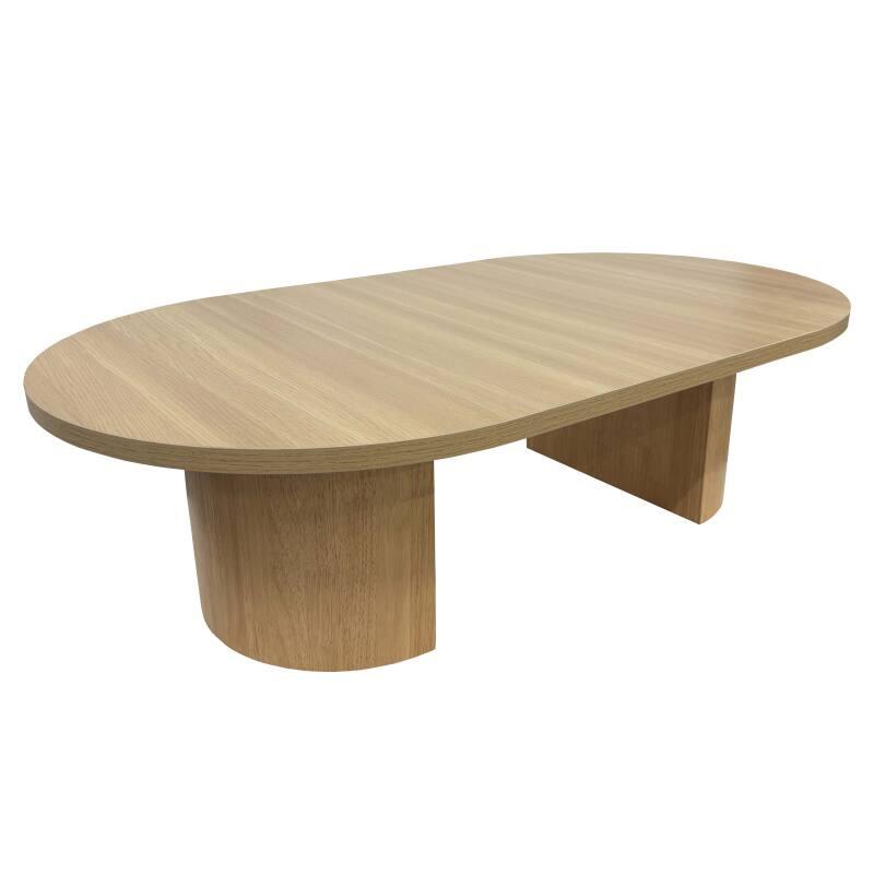 Mesa de centro efecto madera ovalada 120x70x35 cm