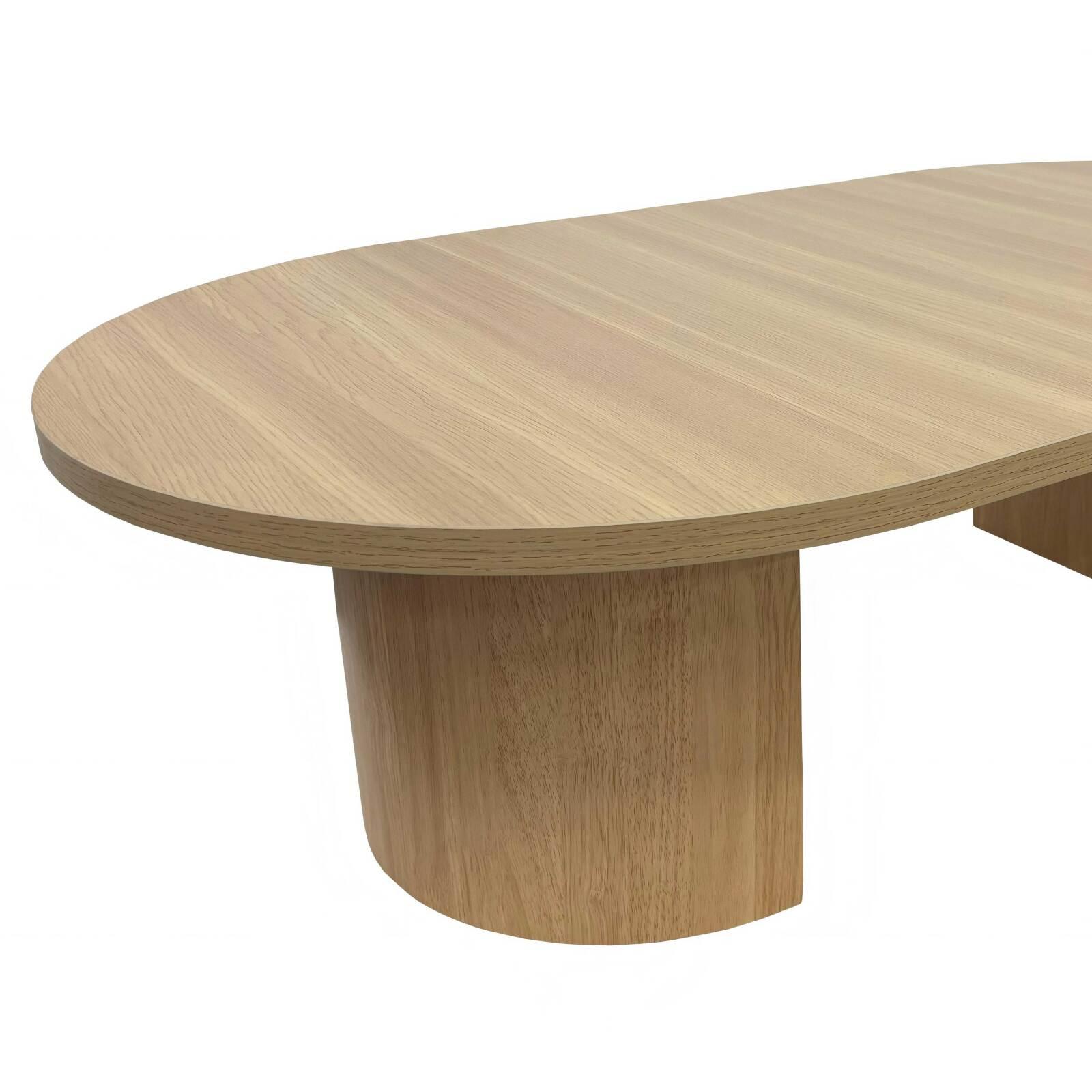 Mesa de centro efecto madera ovalada 120x70x35 cm