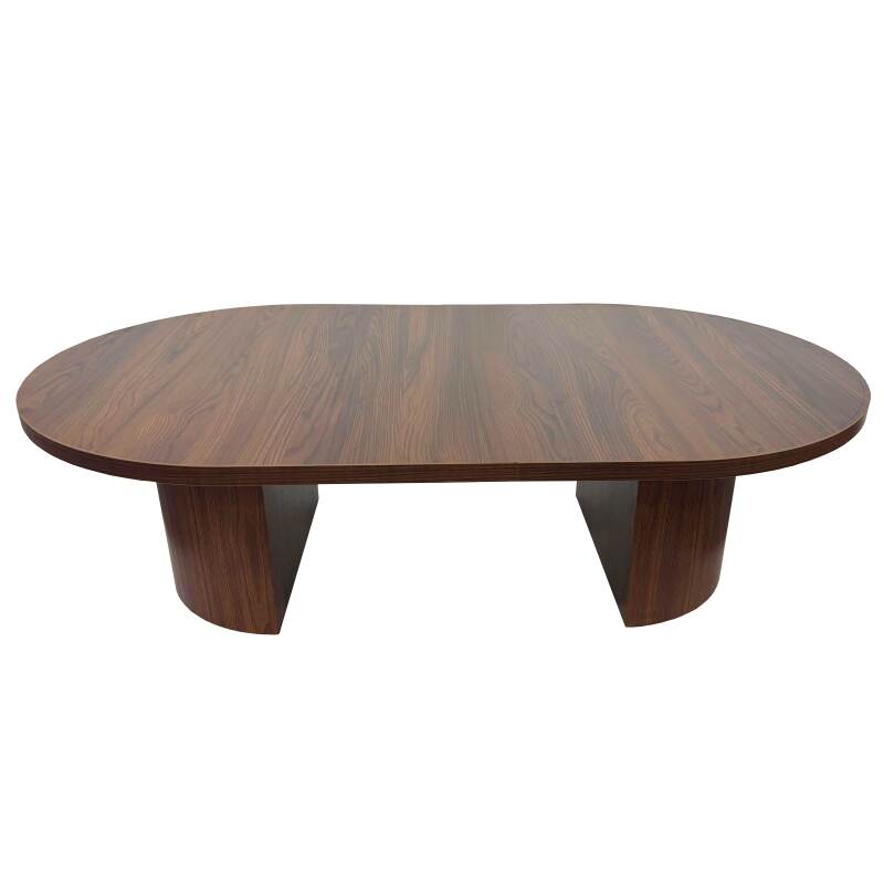 Mesa de centro efecto madera ovalada 120x70x35 cm (4/7)