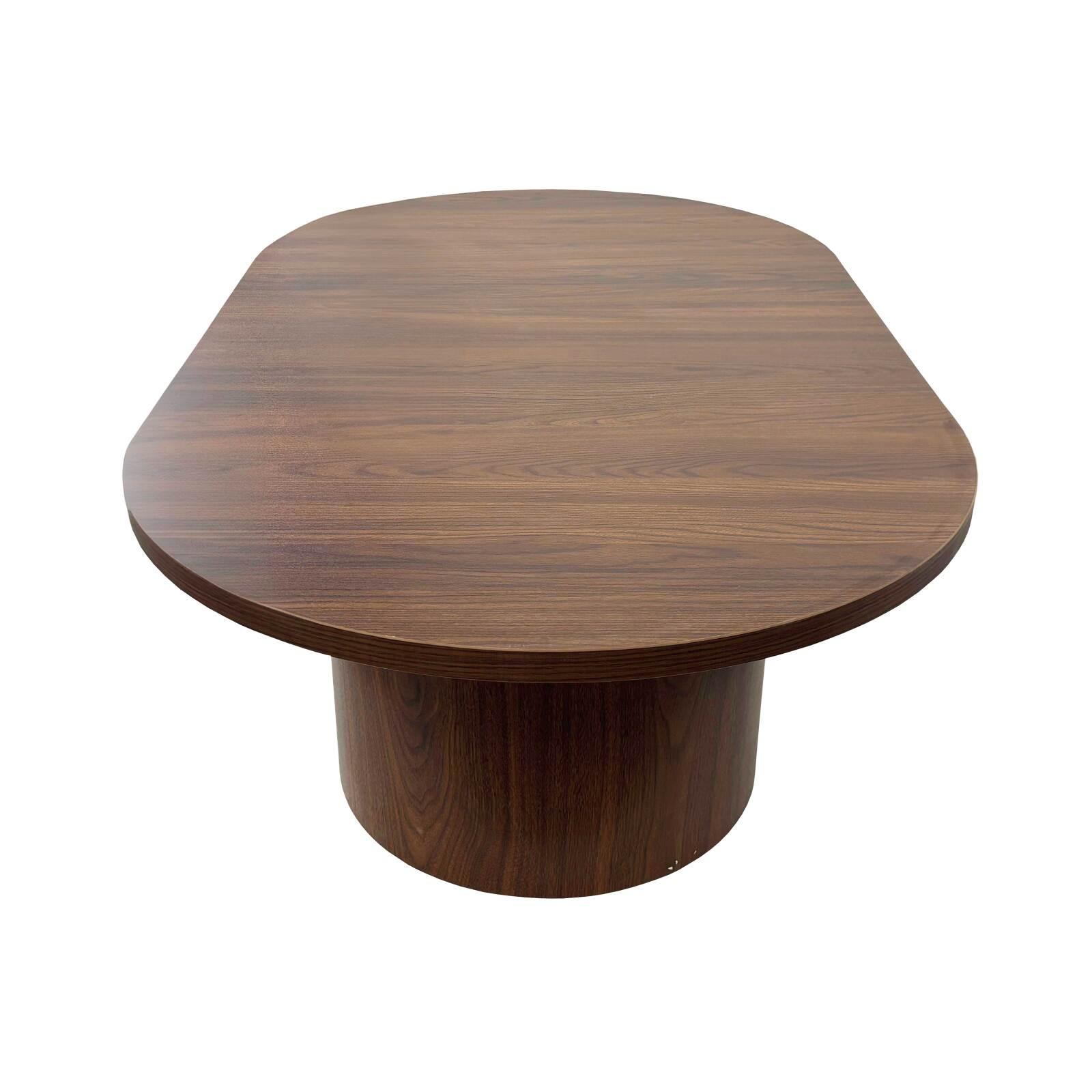 Mesa de centro efecto madera ovalada 120x70x35 cm