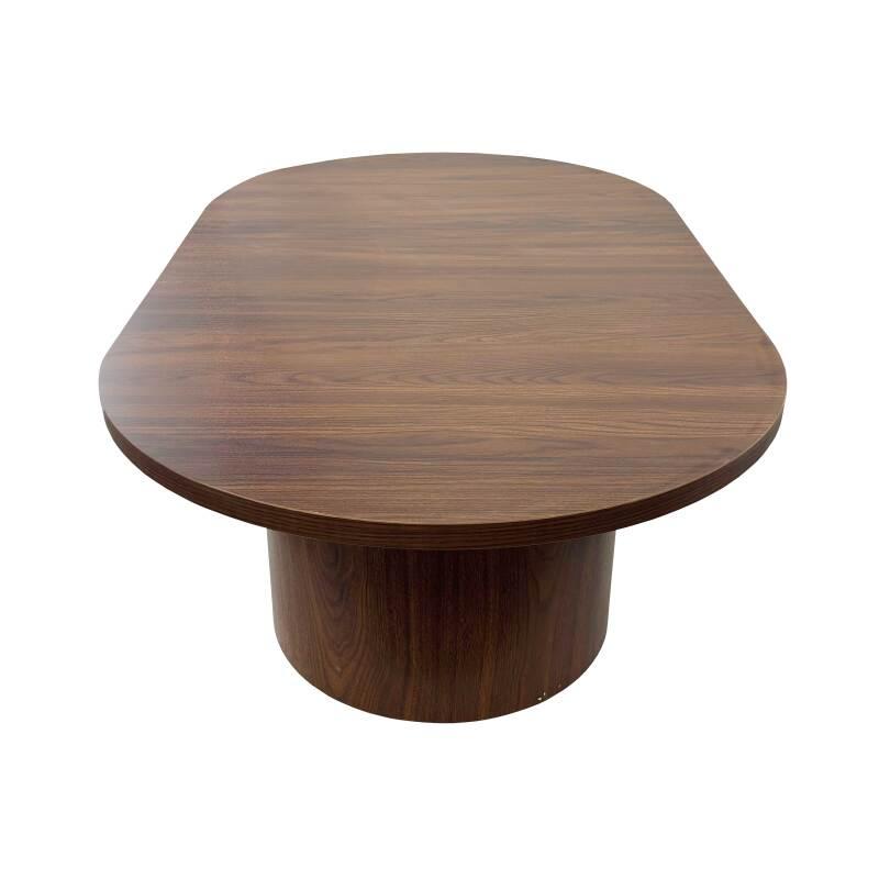 Mesa de centro efecto madera ovalada 120x70x35 cm (6/7)