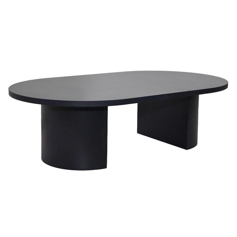 Mesa de centro efecto madera ovalada 120x70x35 cm