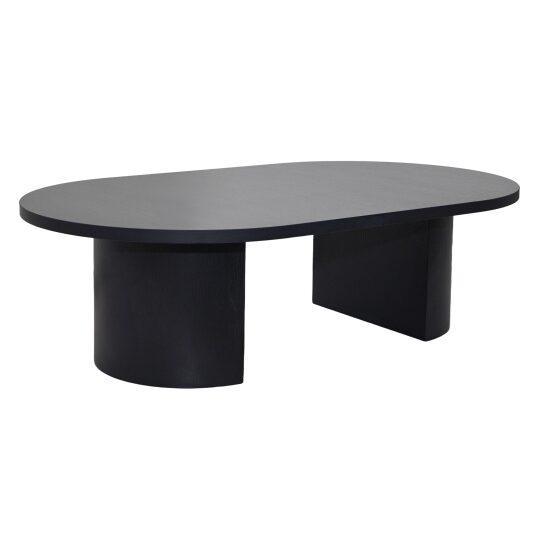 Mesa de centro efecto madera ovalada 120x70x35 cm | Oviala