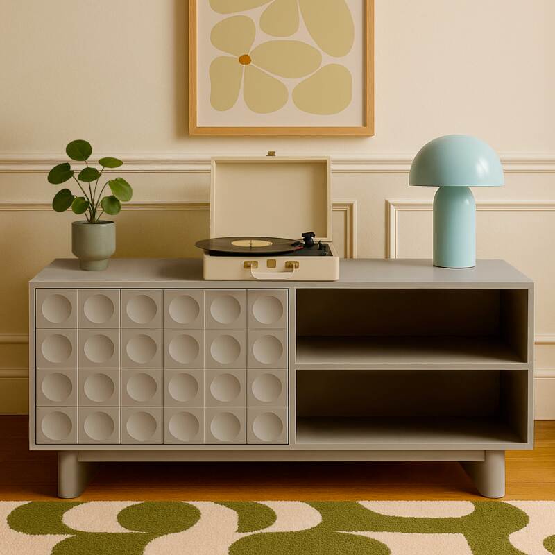 Mueble TV liso 120 cm estilo retro