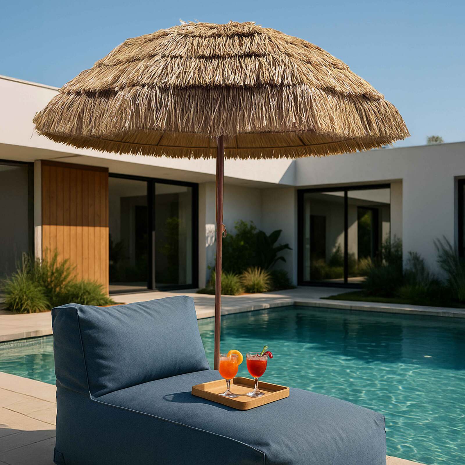 Sombrilla recta redonda inclinable Ø1,95 m