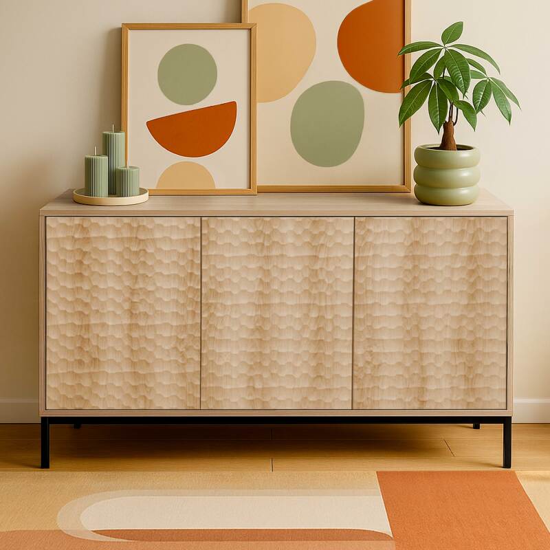 Aparador efecto madera de 3 puertas de 147 cm