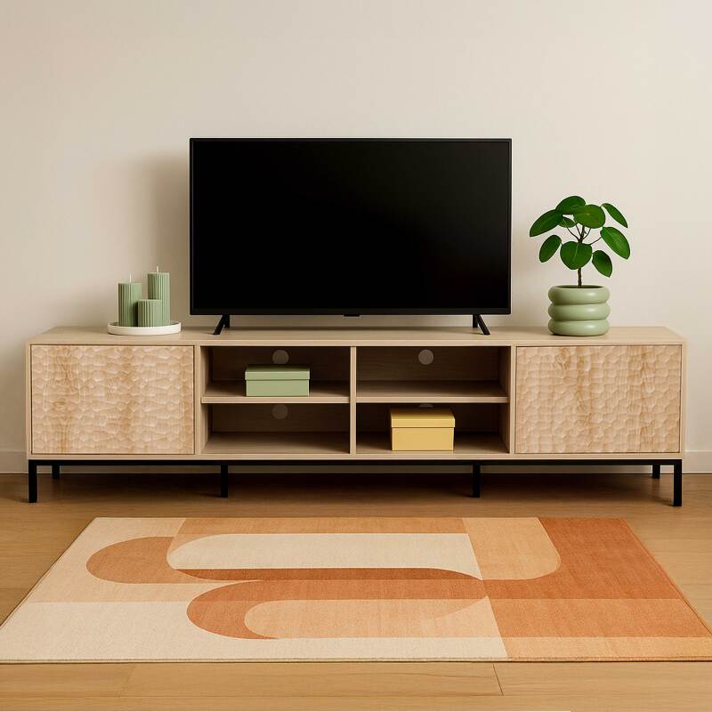 Mueble TV 200 cm efecto madera escandinavo