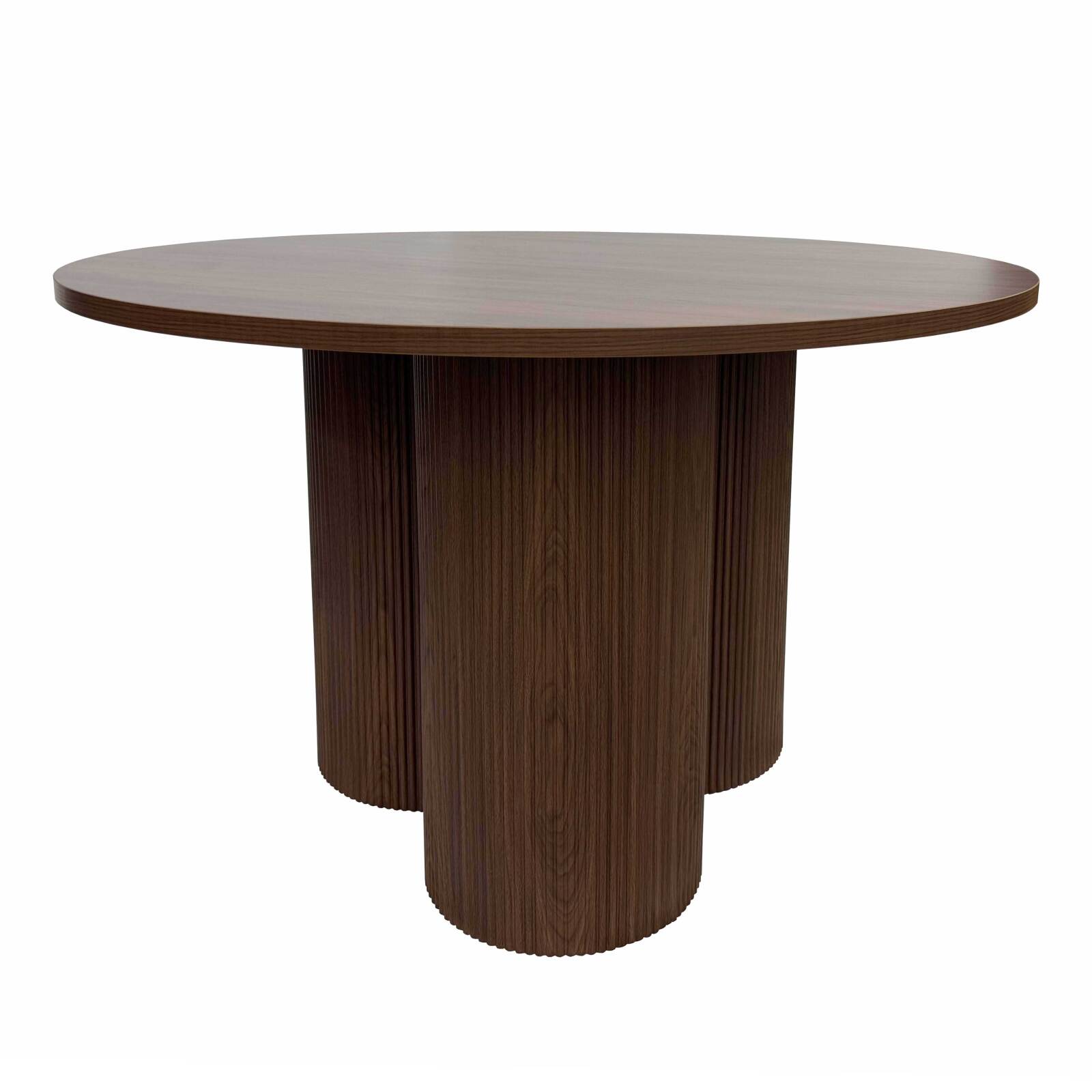 Mesa de comedor redonda efecto madera para 4 personas
