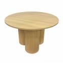 Mesa de comedor redonda efecto madera para 4 personas