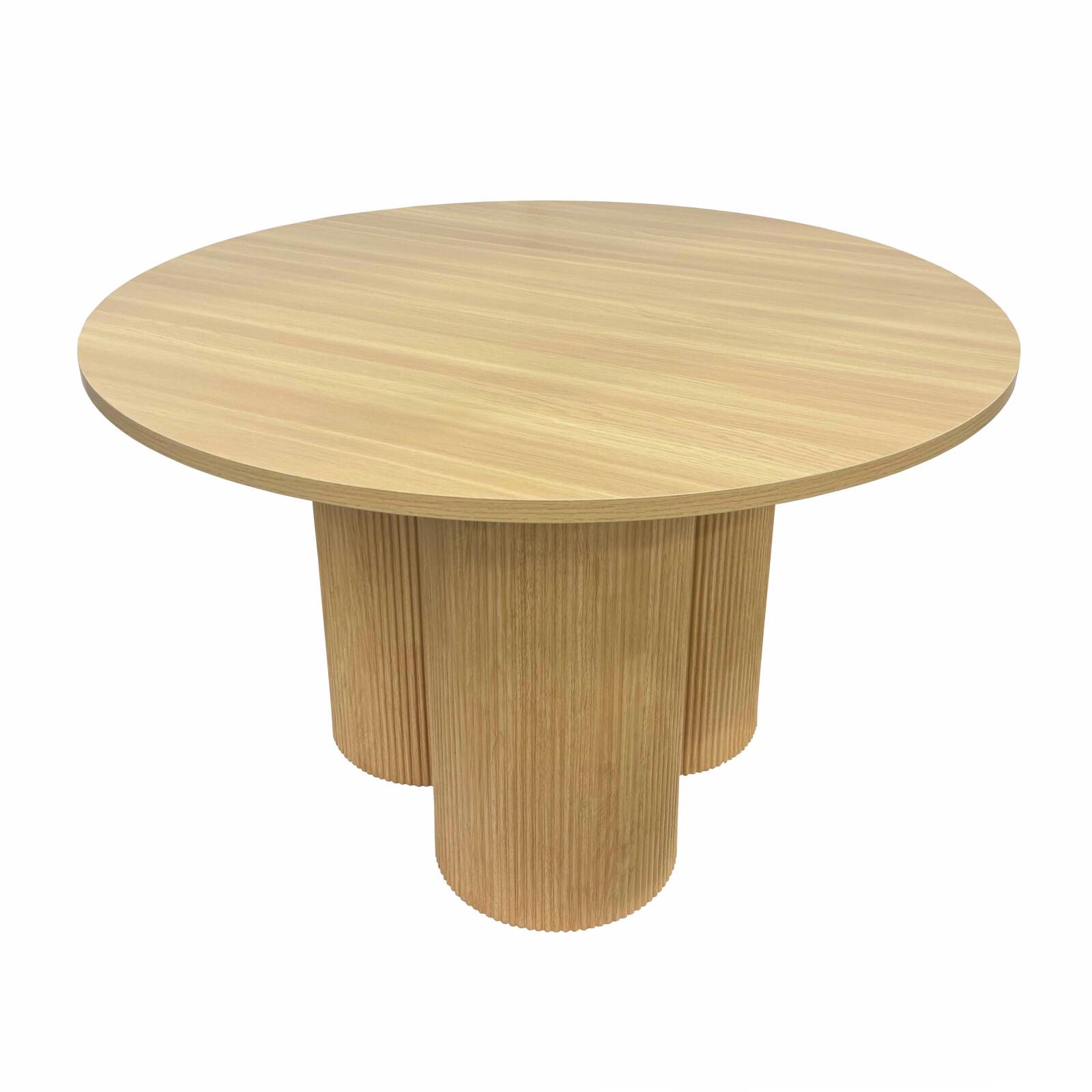 Mesa de comedor redonda efecto madera para 4 personas