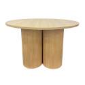 Mesa de comedor redonda efecto madera para 4 personas