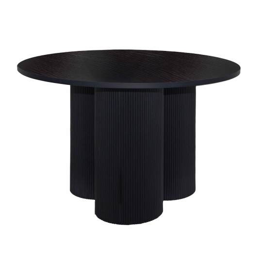 Mesa de comedor redonda efecto madera para 4 personas