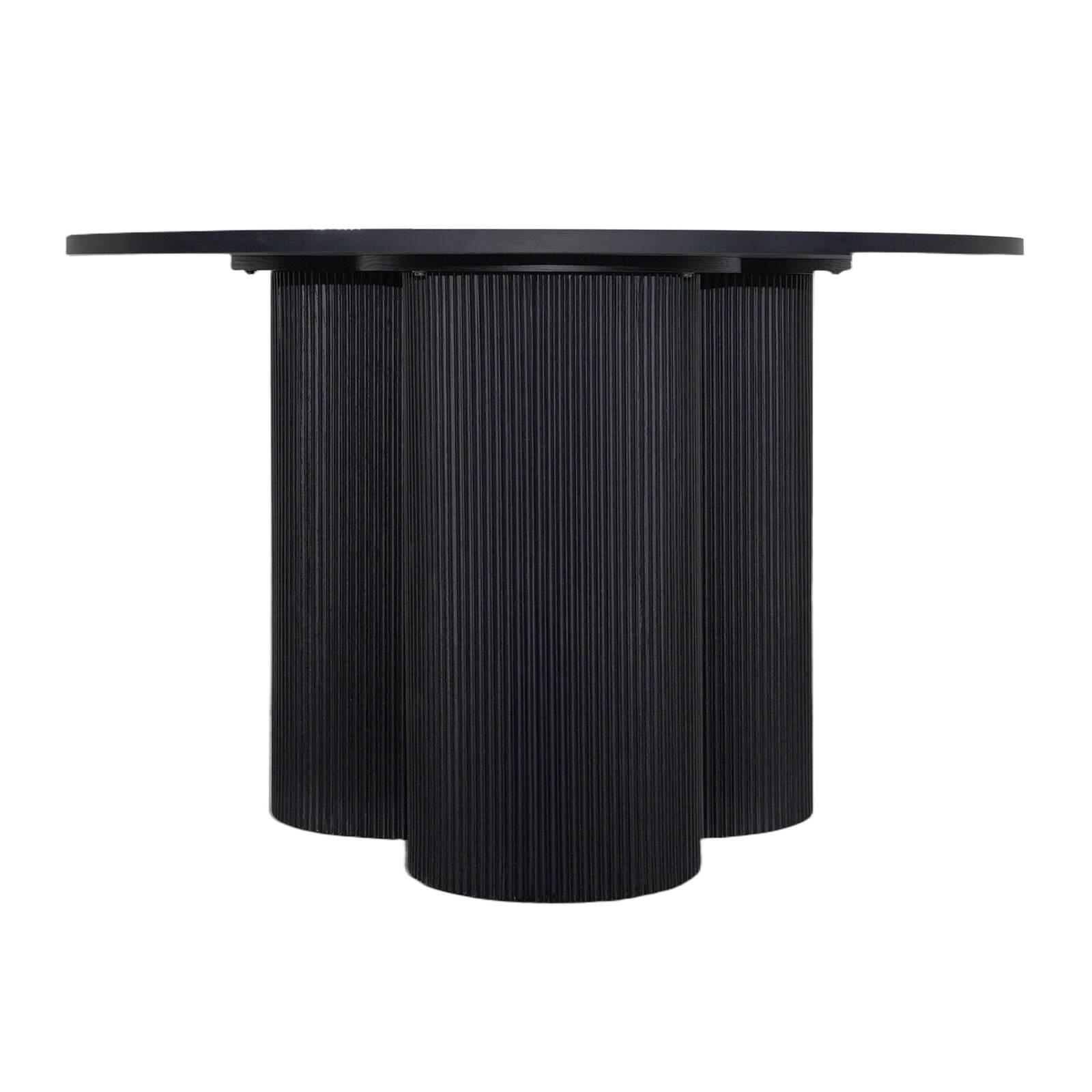 Mesa de comedor redonda efecto madera para 4 personas