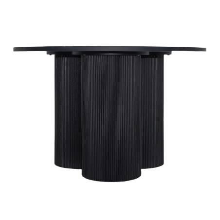 Mesa de comedor redonda efecto madera para 4 personas (3/8)