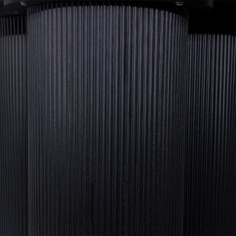 Mesa de comedor redonda efecto madera para 4 personas (6/8)