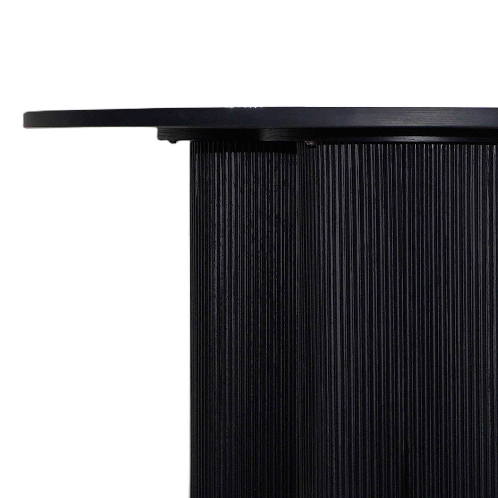 Mesa de comedor redonda efecto madera para 4 personas