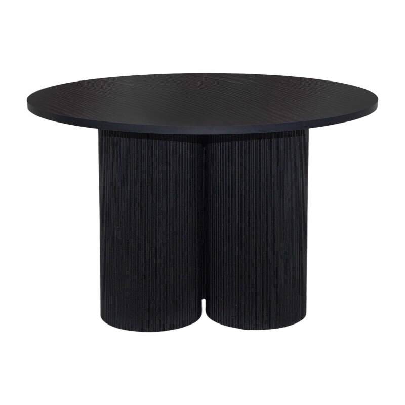 Mesa de comedor redonda efecto madera para 4 personas (2/8)