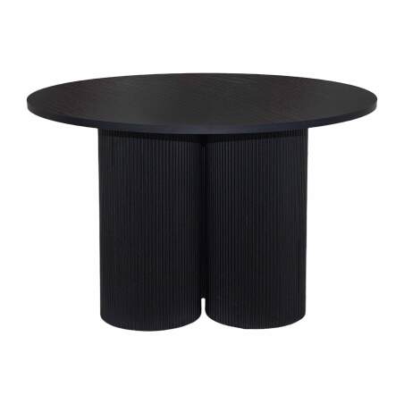 Mesa de comedor redonda efecto madera para 4 personas (2/8)