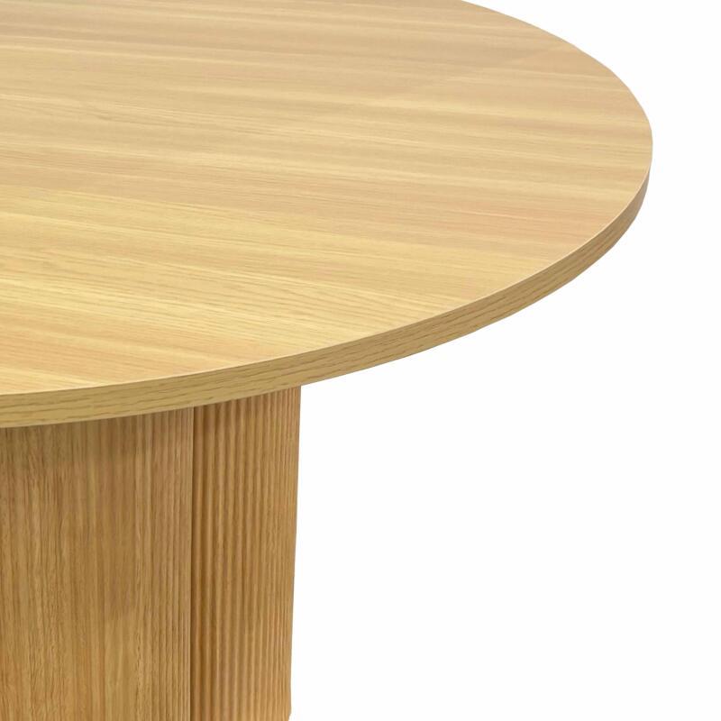 Mesa de comedor redonda efecto madera para 4 personas