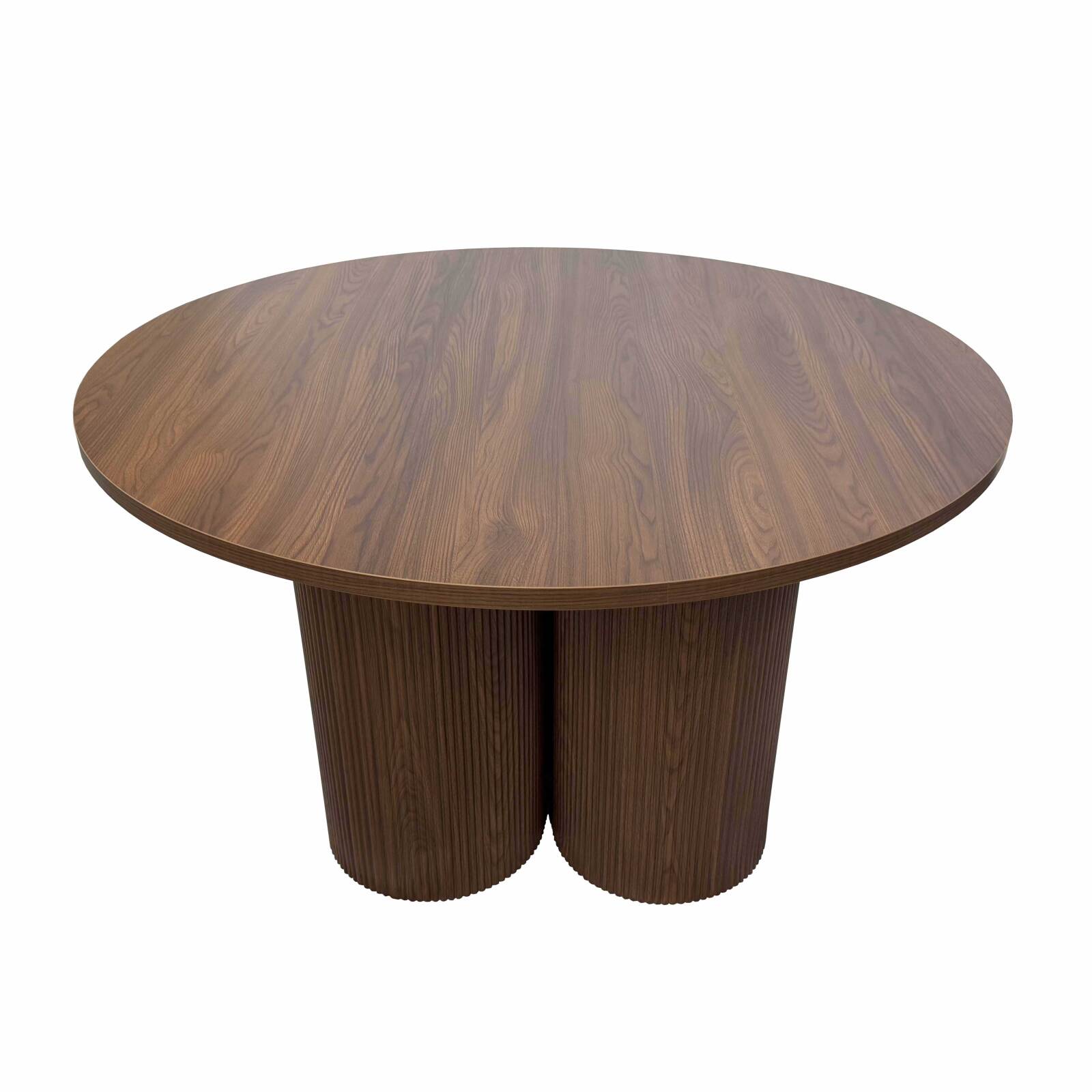 Mesa de comedor redonda efecto madera para 4 personas