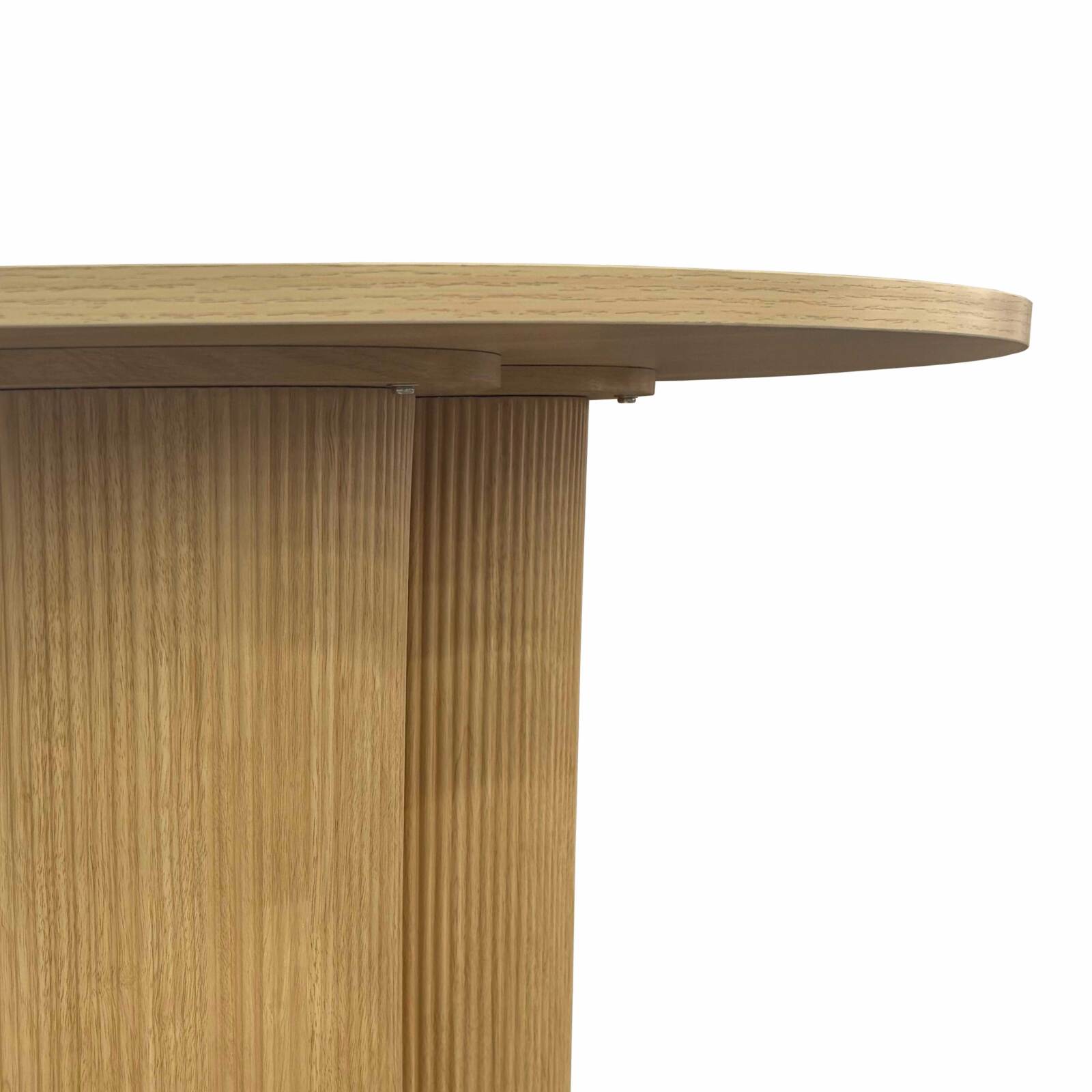 Mesa de comedor redonda efecto madera para 4 personas