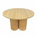Mesa de comedor redonda efecto madera para 4 personas