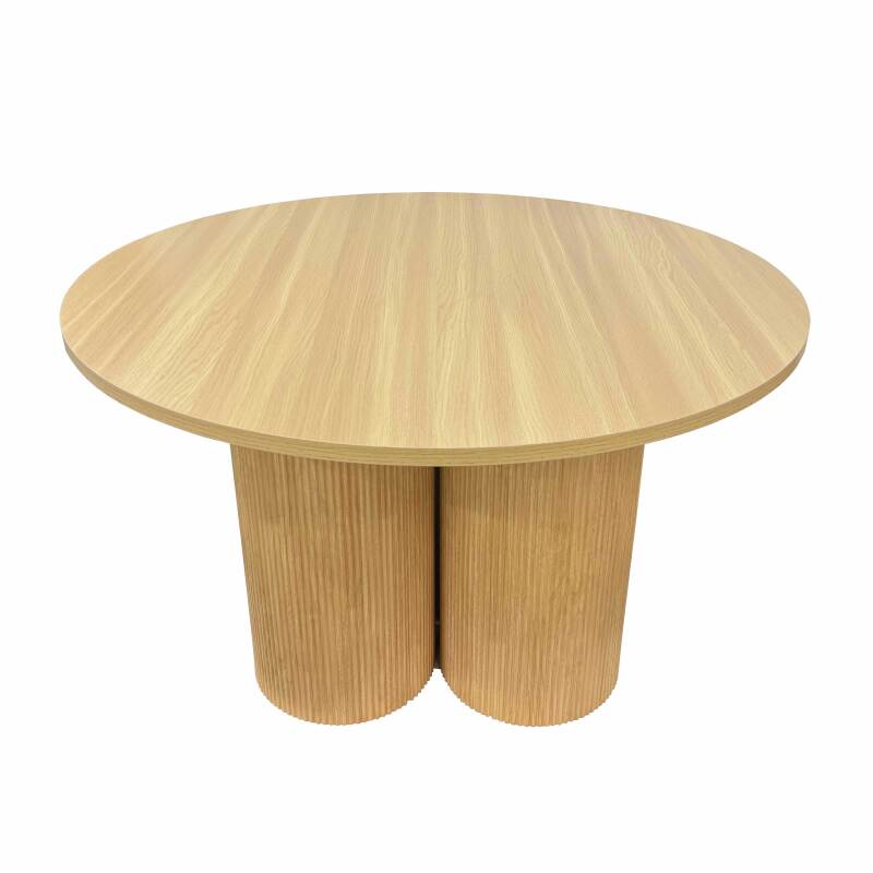Mesa de comedor redonda efecto madera para 4 personas