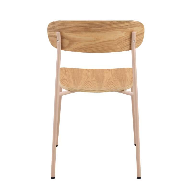 Lote de 2 sillas de metal y madera (5/6)