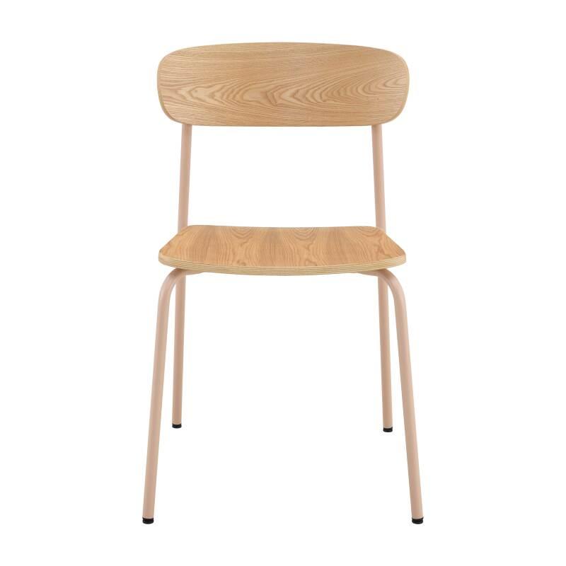 Lote de 2 sillas de metal y madera (4/6)