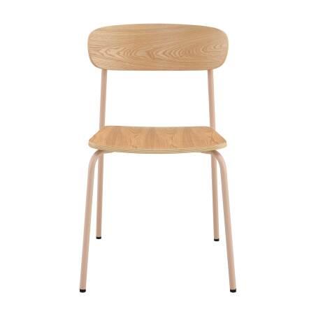 Lote de 2 sillas de metal y madera (4/6)