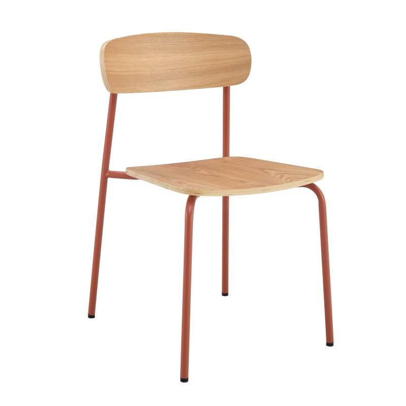 Lote de 2 sillas de metal y madera (5/6)