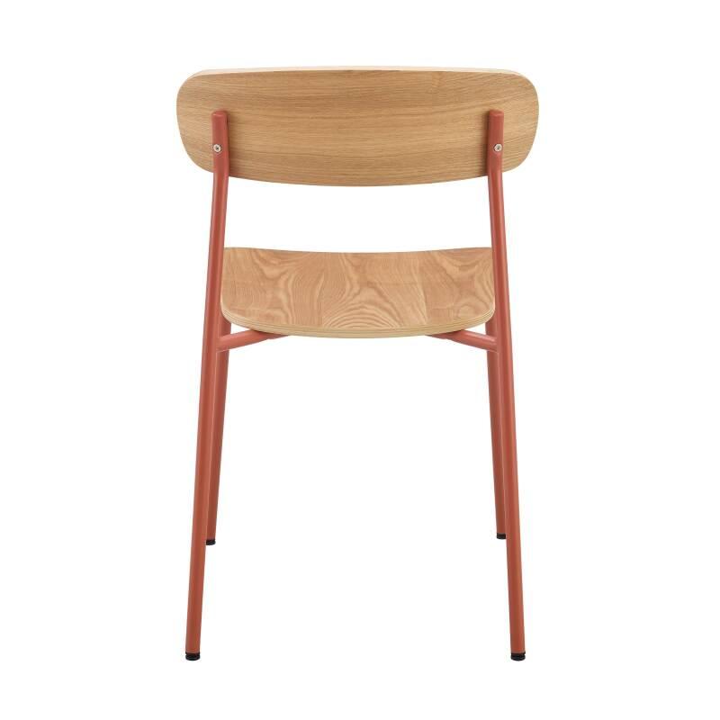 Lote de 2 sillas de metal y madera (4/6)