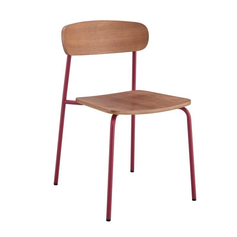 Lote de 2 sillas de metal y madera