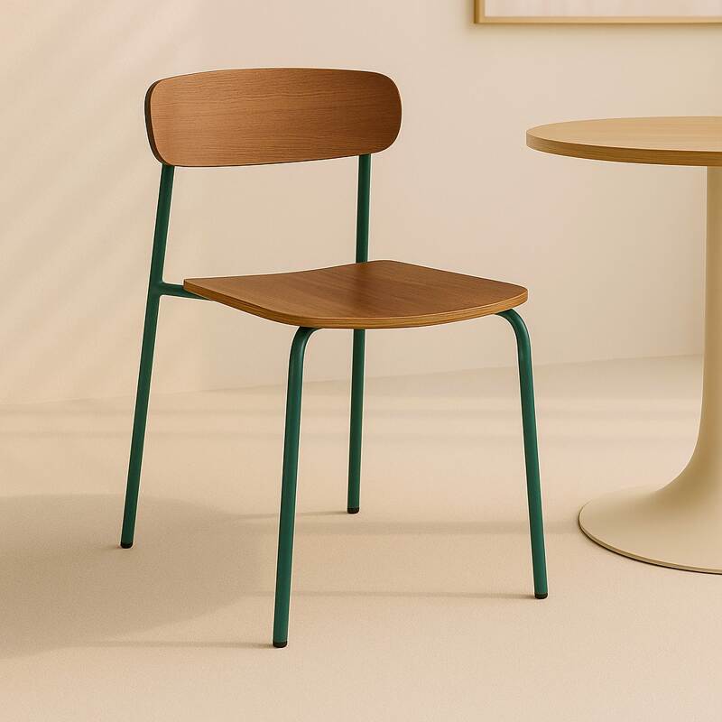 Lote de 2 sillas de metal y madera (3/9)