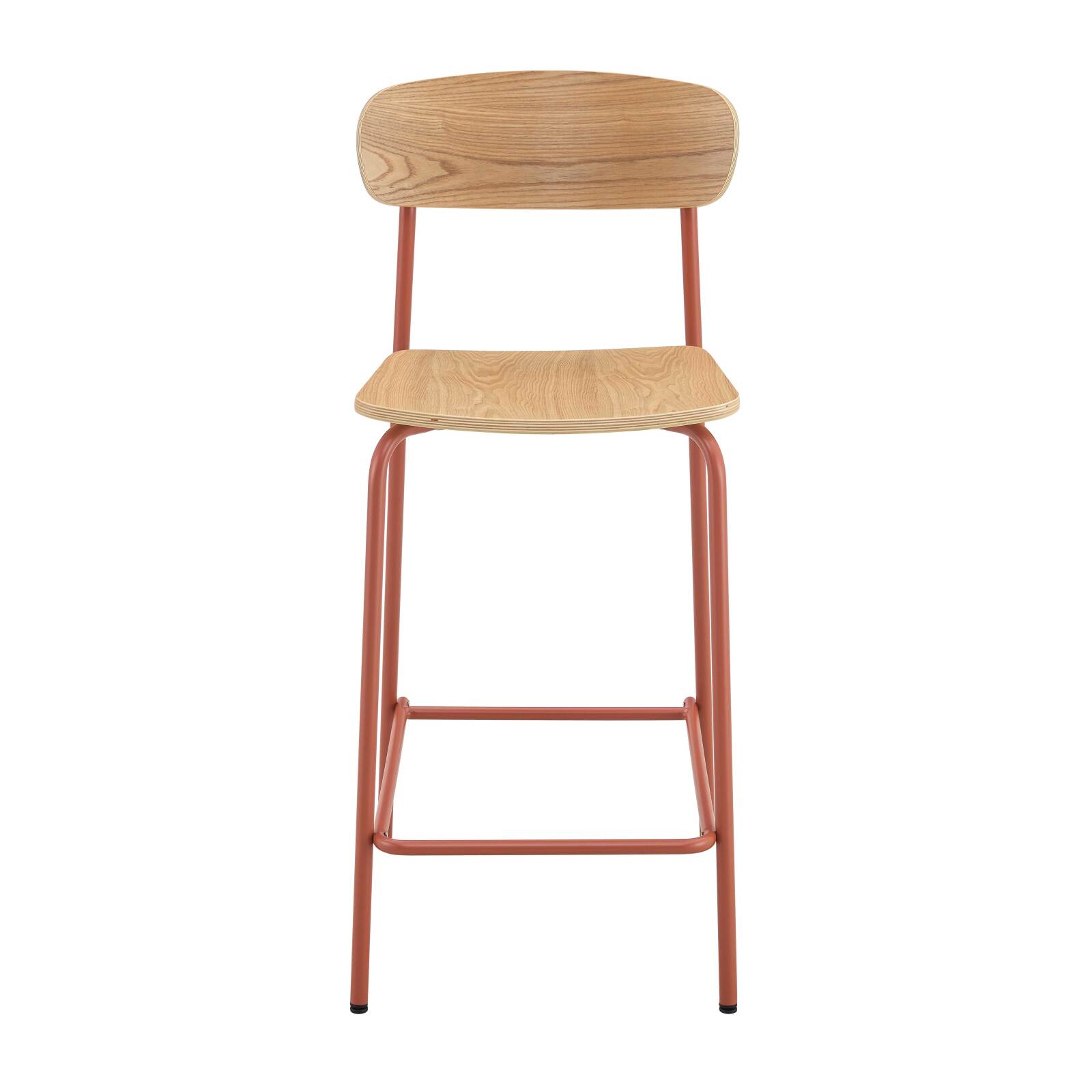 Lote de 2 sillas altas de metal y madera