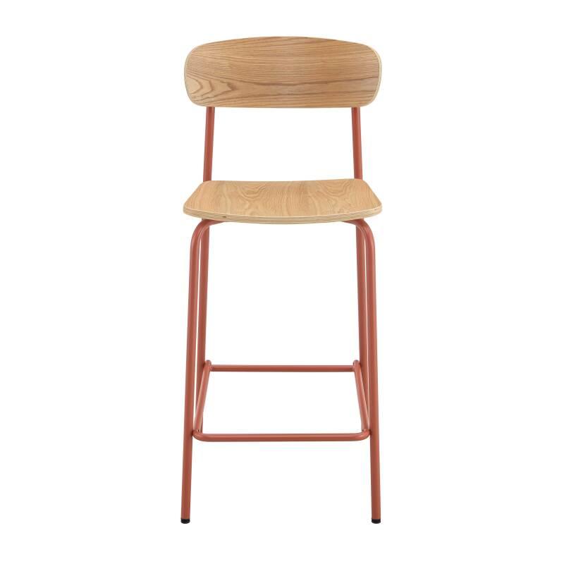 Lote de 2 sillas altas de metal y madera (2/6)