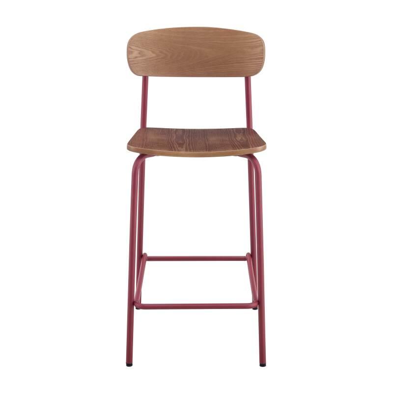 Lote de 2 sillas altas de metal y madera (2/6)