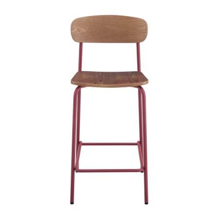 Lote de 2 sillas altas de metal y madera (2/6)