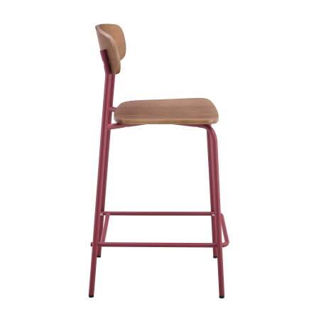 Lote de 2 sillas altas de metal y madera (3/6)