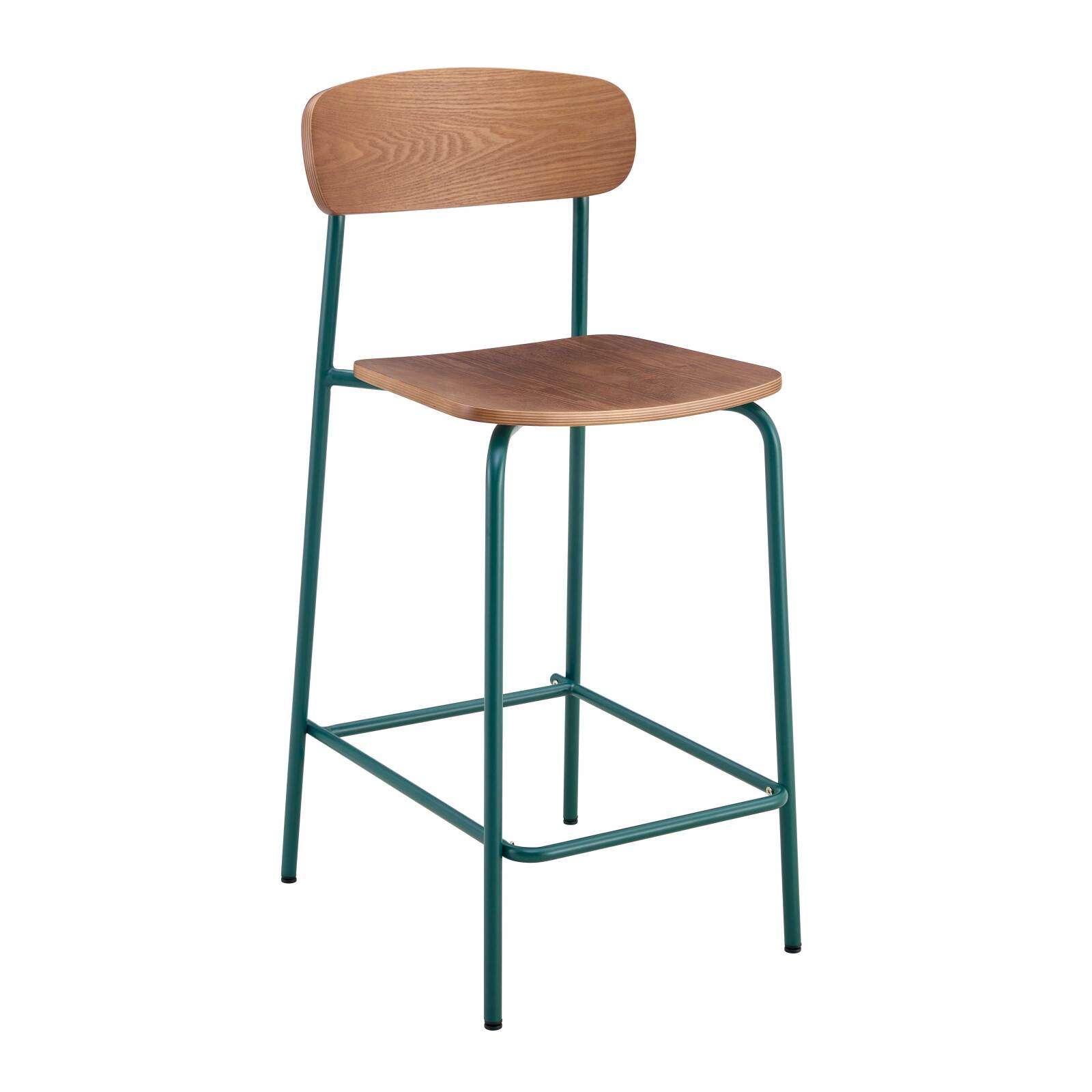 Lote de 2 sillas altas de metal y madera