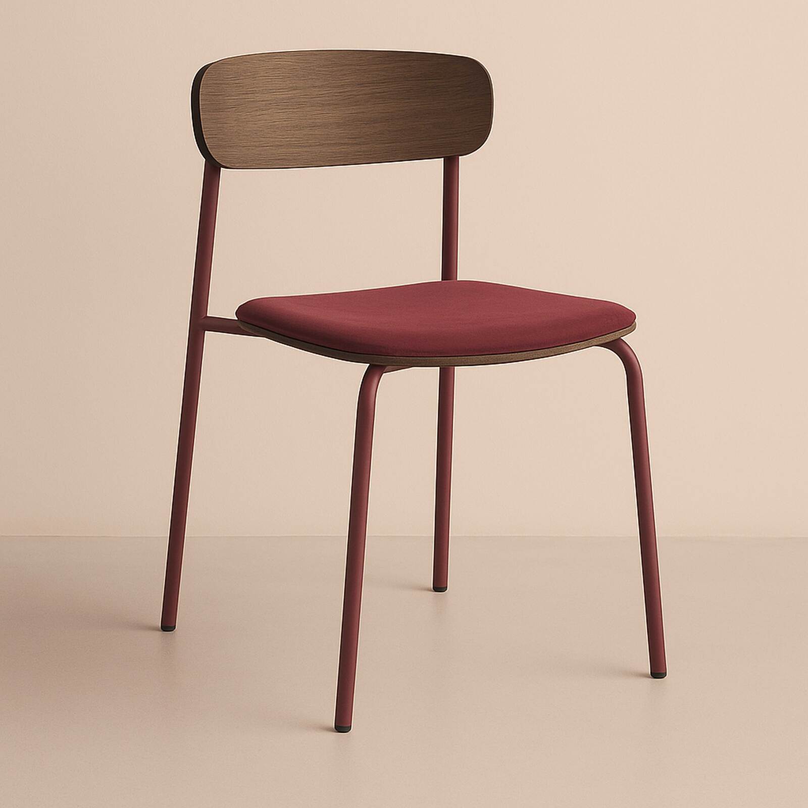 Lote de 2 sillas de metal, madera y tela