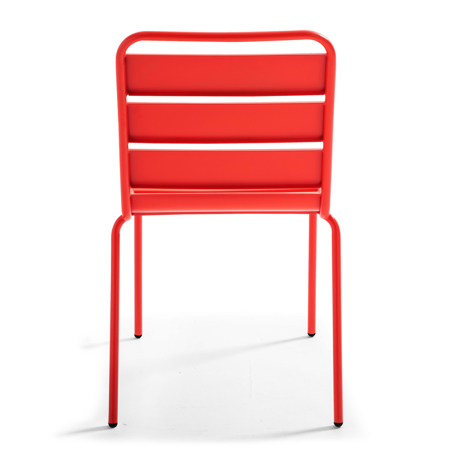 Mesa de jardín cuadrada 70 x 70 cm y 2 sillas de metal apilables