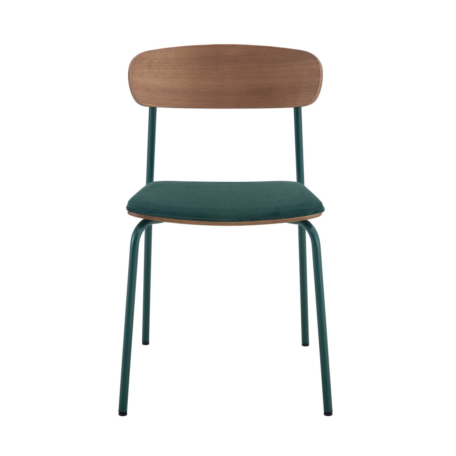 Lote de 2 sillas de metal, madera y tela