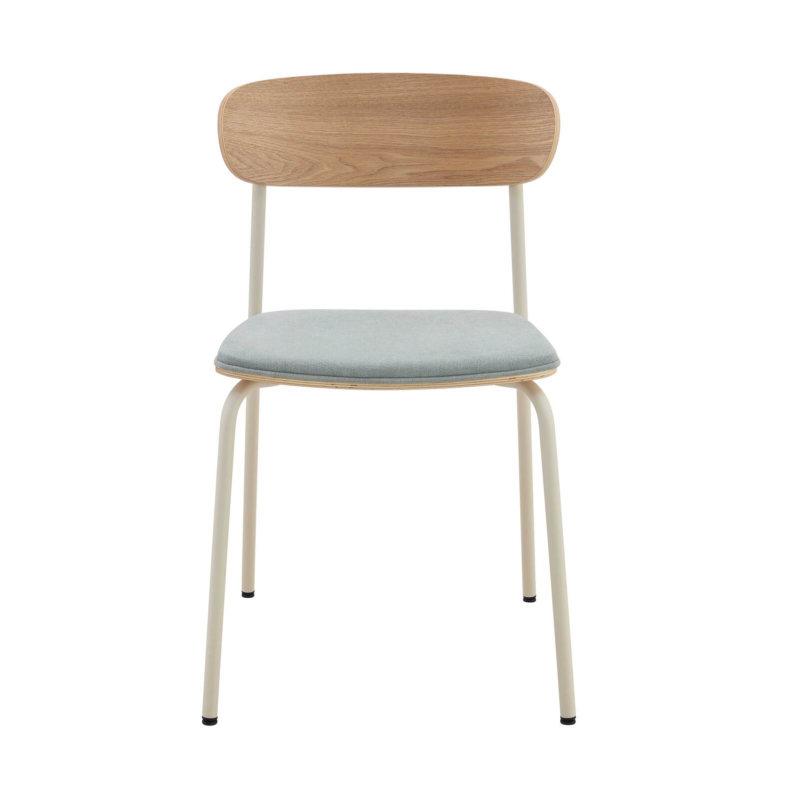 Lote de 2 sillas de metal, madera y tela