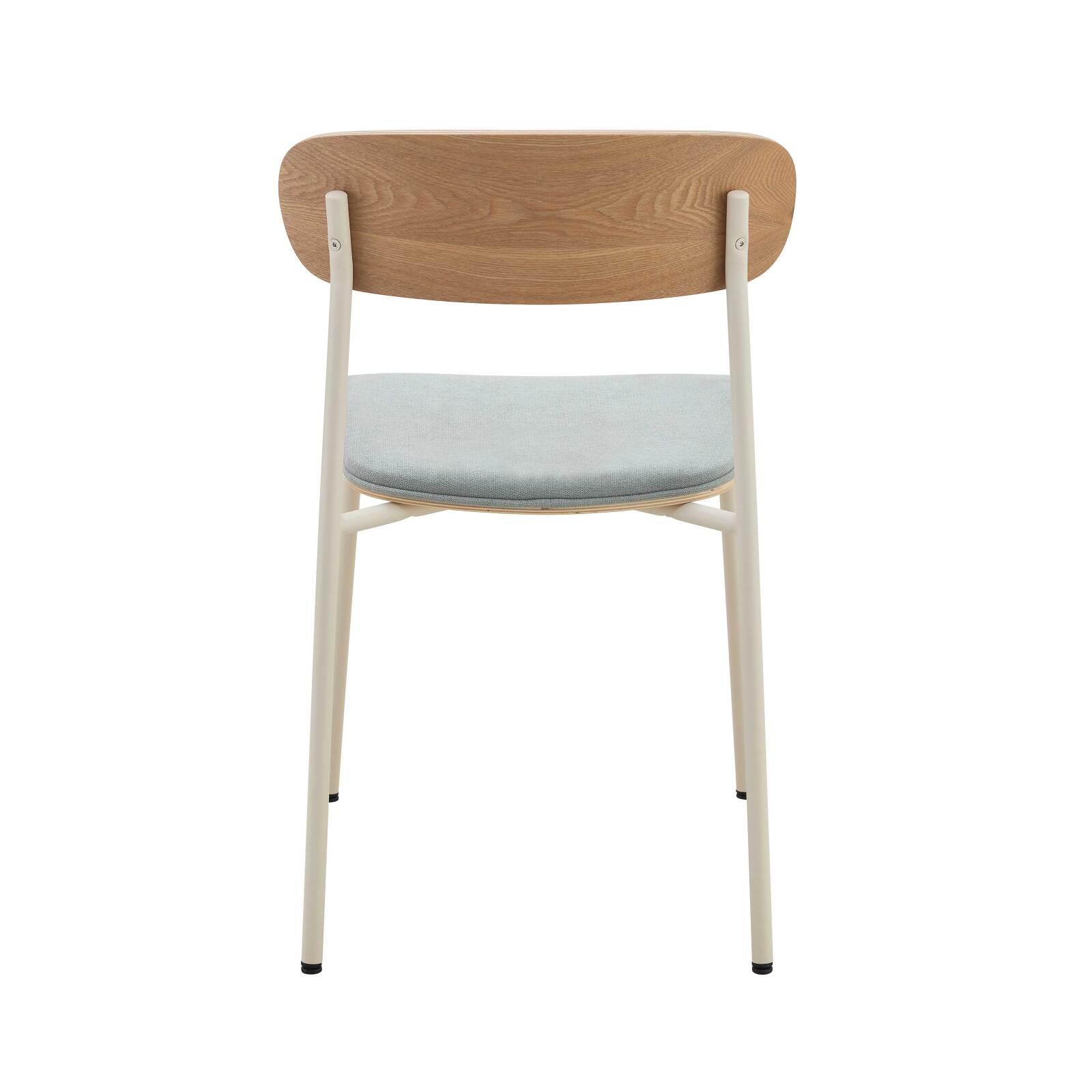 Lote de 2 sillas de metal, madera y tela